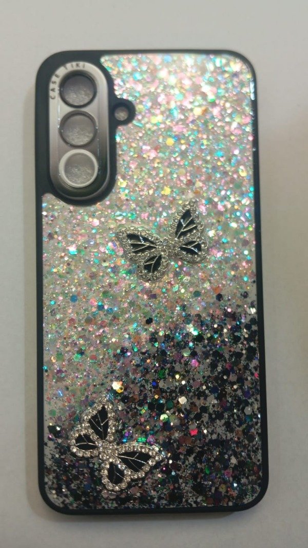 Producto - Funda con glitter y charms Negro para Samsung A36