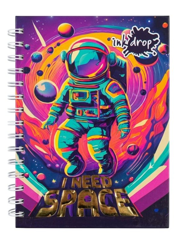 Producto - Cuaderno A5 - 100 Hojas Rayadas - Tapa Dura Espiral - ASTRONAUTA