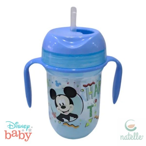 Producto - Vaso Antiderrame Bombilla de Silicona con Asas 250 ml Mickey Disney Natelle