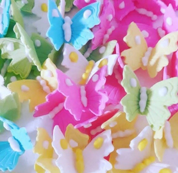 Producto - Mariposas en pastillaje x25 unidades (colores surtidos)