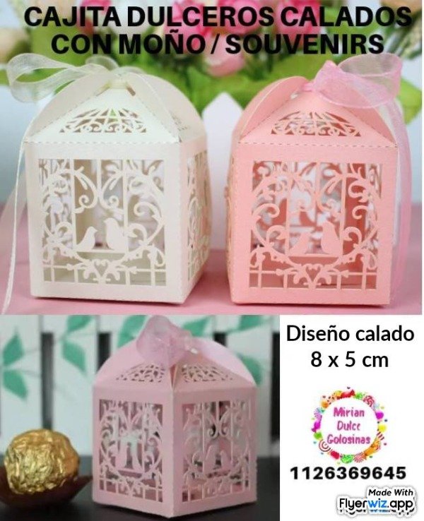 Producto - Cajita calada pajarito souvenir golosinero x 10 unid