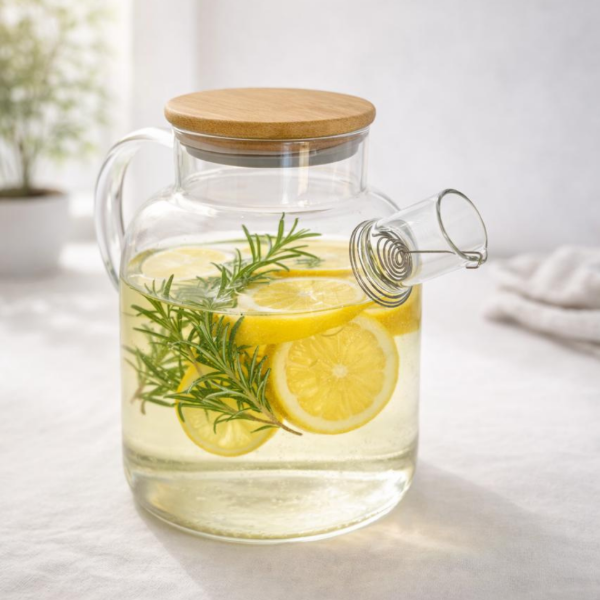 Producto - Jarra Vidrio - Tapa Bamboo