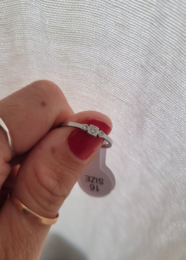 Producto - Anillo mini cuadrado + strass AQ