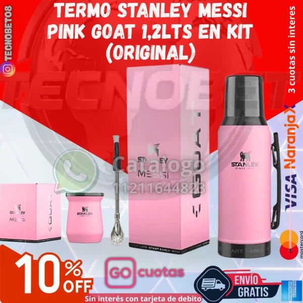 Producto - TERMO STANLEY MESSI PINK GOAT 1,2LTS EN KIT, (ORIGINAL)