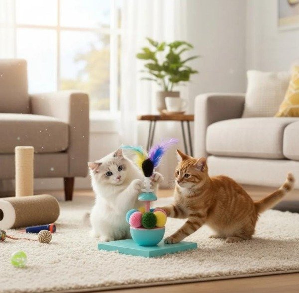 Producto - Juguete Interactivo Gatos Tumbler Con Ponpon Hierba #24596