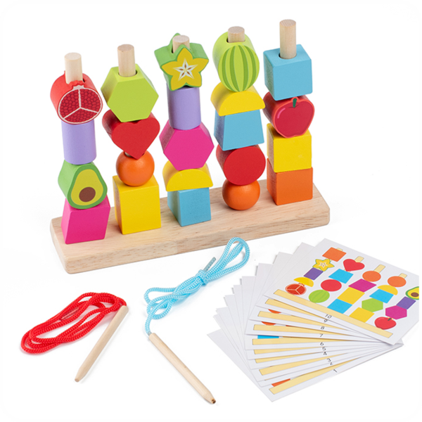 Producto - Juego de Enhebrado y Secuencias - Frutas y Formas