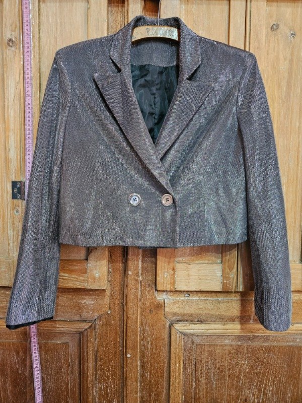 Producto - Blazer Crop Plateado t.L