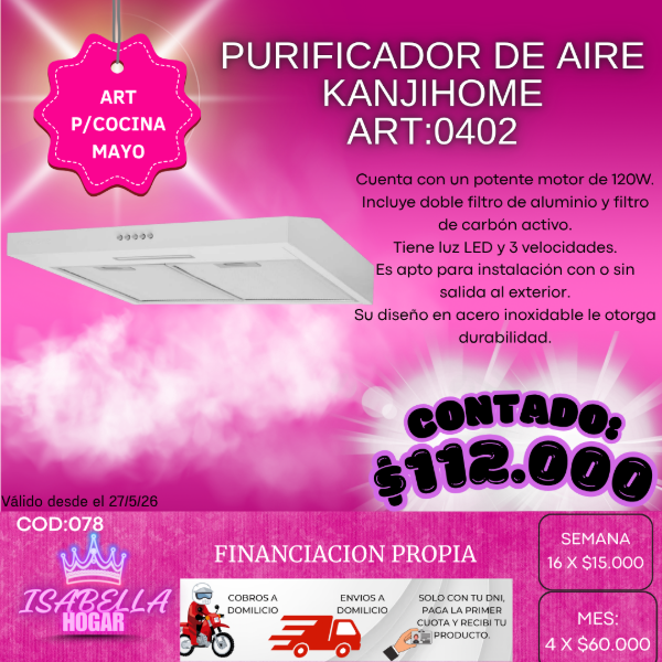 Producto - PURIFICADOR DE AIRE KANJIHOME COD:06900