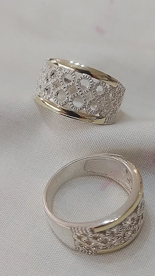 Producto - Anillo Plata y Oro ancho con infinitos