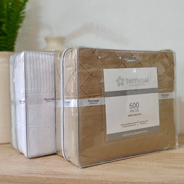 Producto - Sabana Lisa Imperial Plisse King Terrenal 600 Hilos SAP3
