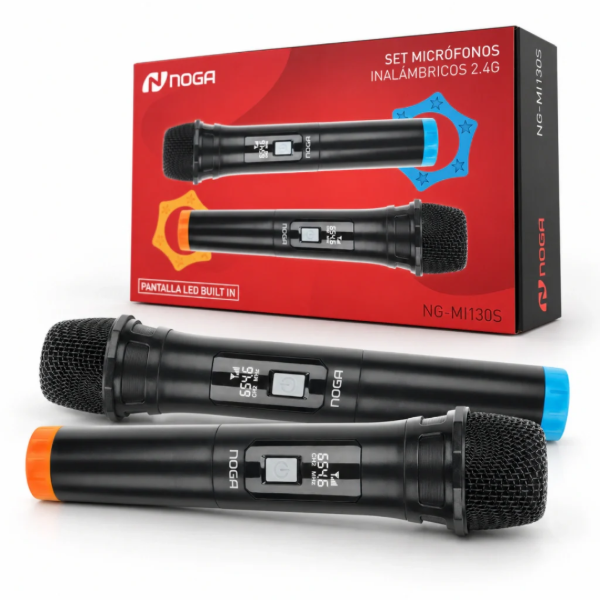 Producto - Micrófono Inalámbrico Set X2 NOGA NG-MI130S - 0
