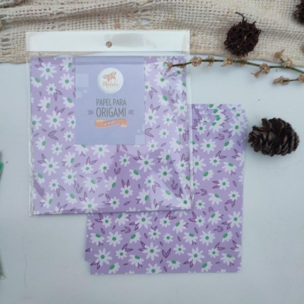 Producto - Flores Lilas 15x15 20 papeles simple faz