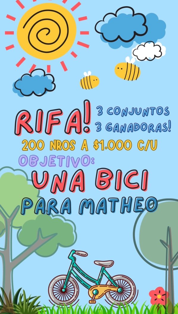 Producto - RIFA: una bici para Matheo