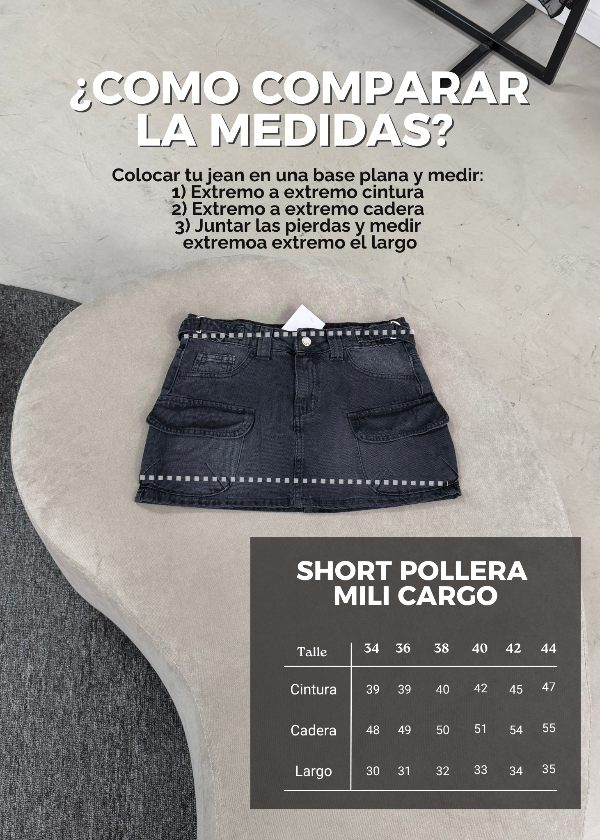 Producto - Short Pollera Mili Cargo - 3