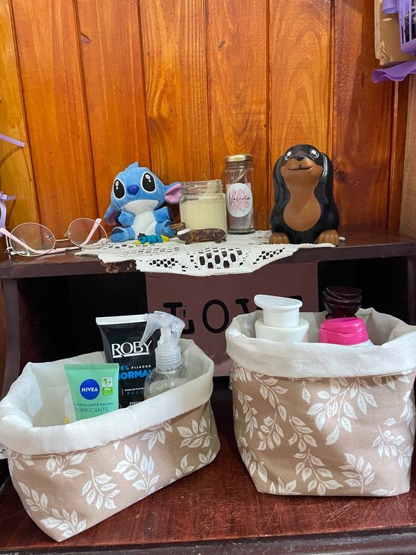 Producto - Set x2 cestas estampadas beige