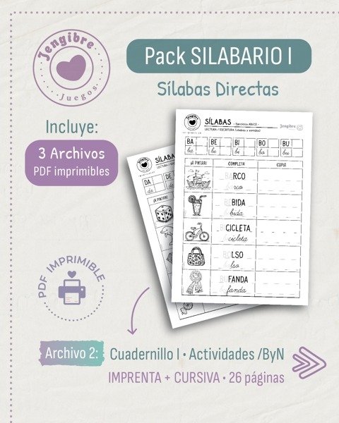 Producto - Pack Silabario 1 - Sílabas directas - 1