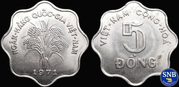 Producto - Vietnam del Sur - 5 Dong (1971) KM #9.a [VF+] - Segunda República