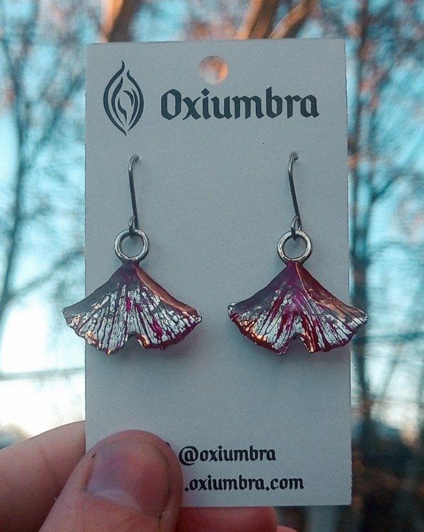 Producto - Aros Ginkgo Rojo (alpaca)