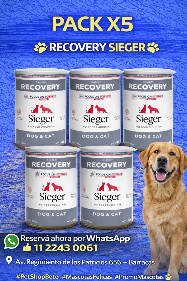 Producto - Sieger Lata Perro/Gato Recovery 340 Gr Pack x 5