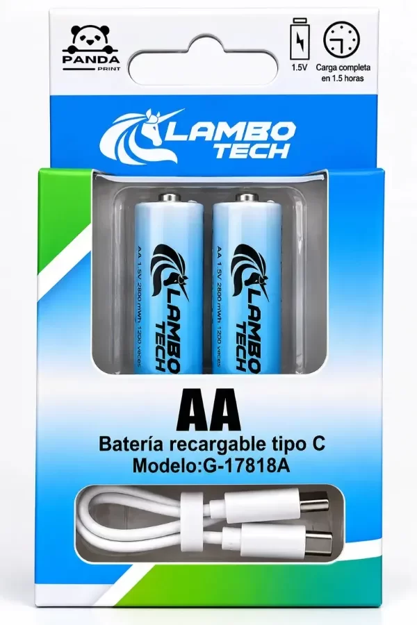 Producto - Pila Recargable Tipo C Lambo AAA / AA
