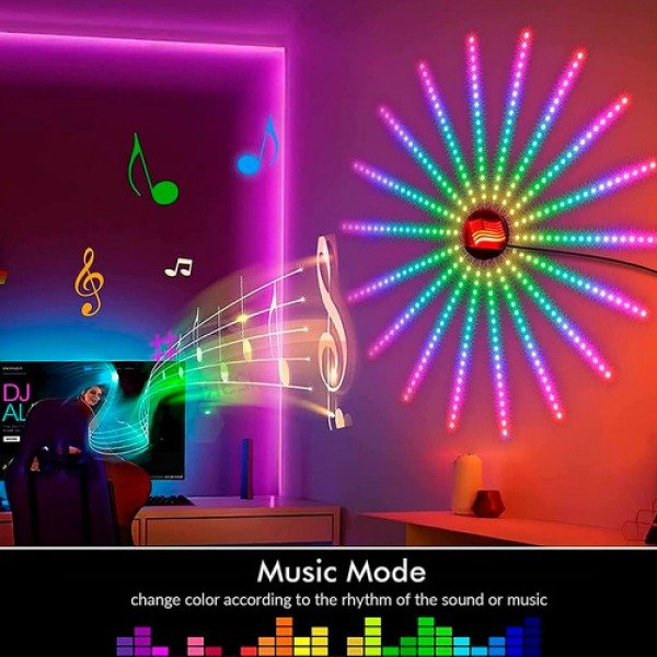 Producto - Tira luces LED fuego artificial RGB a control remoto - 5