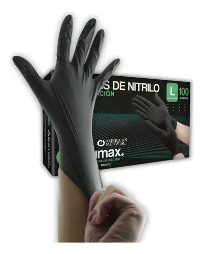 Producto - GUANTES DE NITRILO NEGRO TAMAÑO M (x par)