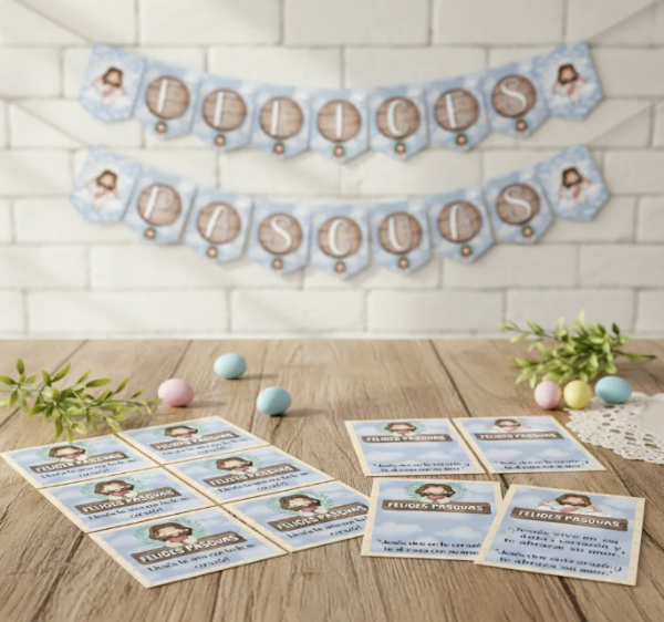 Producto - Kit Imprimible Felices Pascuas Jesús Editable + PDF - 1