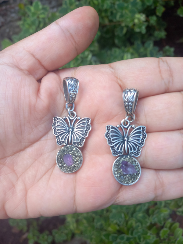 Producto - Dije Amatista Y Pirita - Vuelo de Abundancia