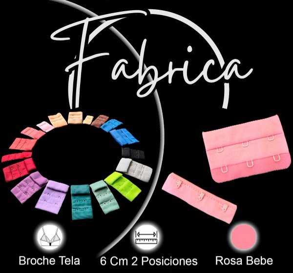 Producto - Gancho de tela Rosa Bebé 6 cm x 2 posiciones (por unidad)