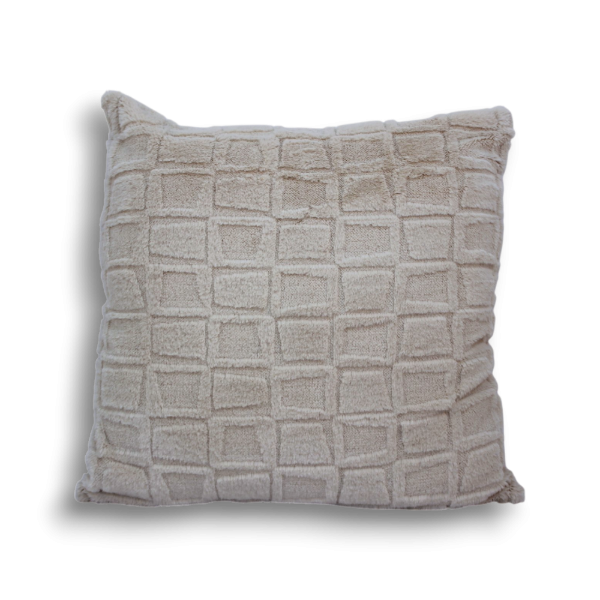 Producto - ALMOHADON 40X40 CM TRAMA CUADRADOS BEIGE