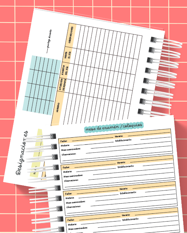 Producto - AGENDA DOCENTE PERPETUA 10 CURSOS TAPA PERSONALIZADA catálogo en desc