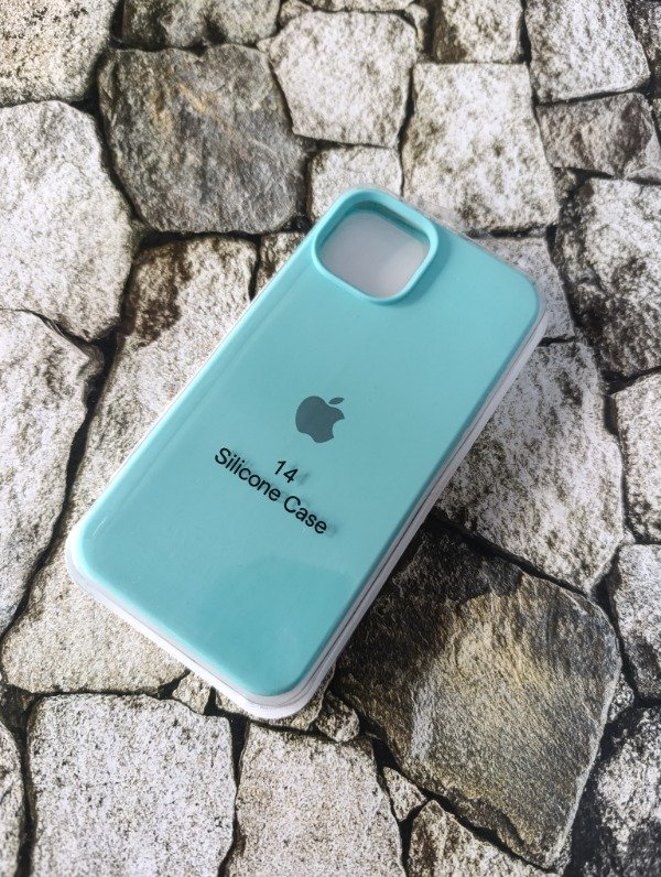 Producto - Funda silicone case logo Iphone 14 turquesa