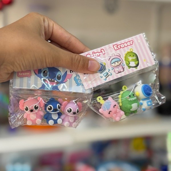 Producto - Set de 3 Gomas 3 en 1 Personajes 7033