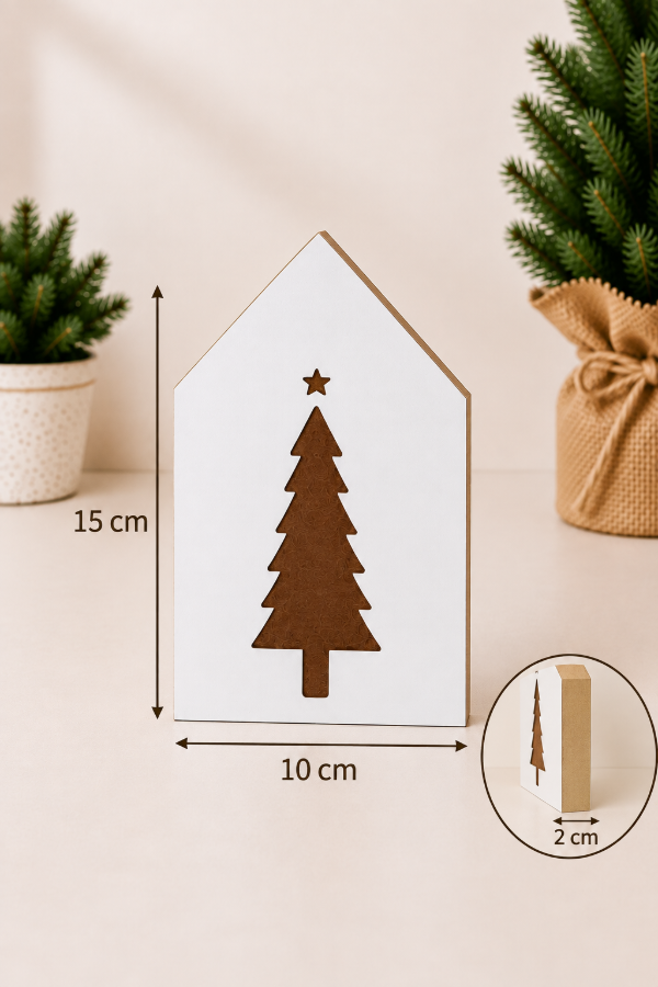 Producto - Casitas decorativas navideñas color blanco - 2