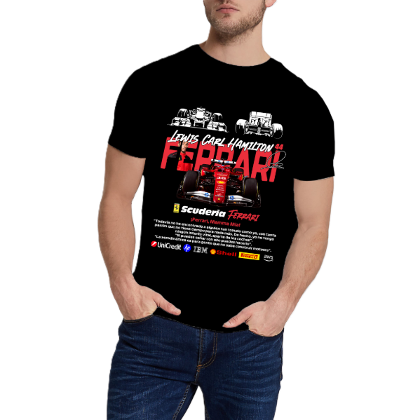 Producto - Plantillas Sublimar Remeras Lewis Hamilton Ferrari Sublimación DTF #R215