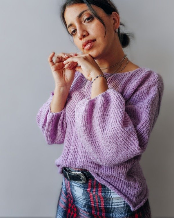 Producto - Sweater Mohair Burbuja Lila
