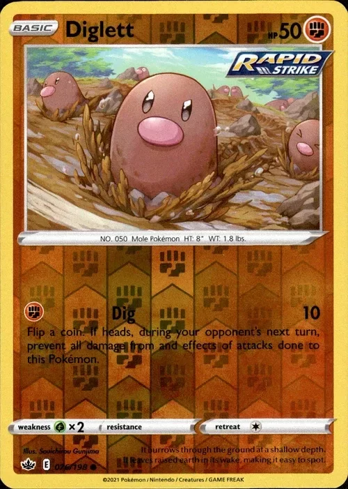 Producto - Diglett - 076/198 - Chilling Reign - Reverse Holo