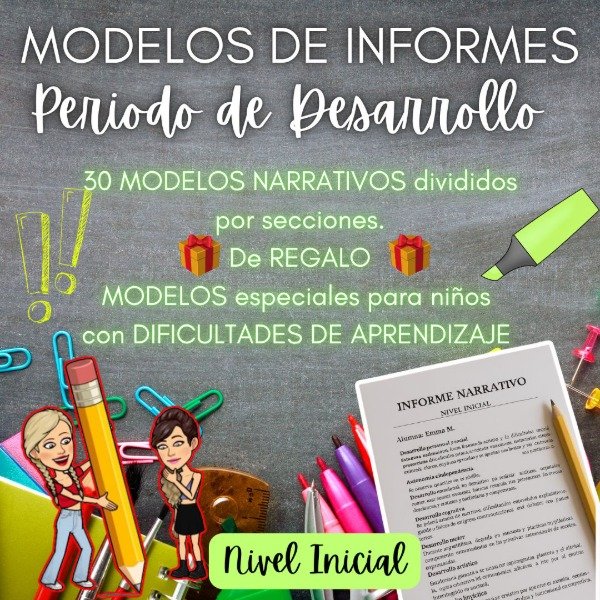 Producto - PACK. MODELOS DE INFORMES. PERIODO DE DESARROLLO. NIVEL INICIAL