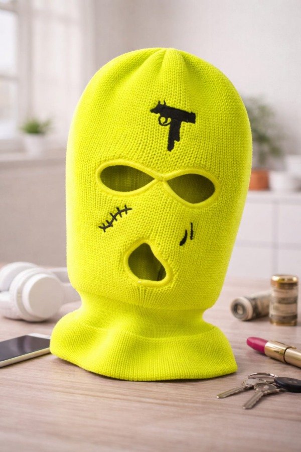 Producto - Pasamontañas Bordados Balaclava Amarillo Fluor