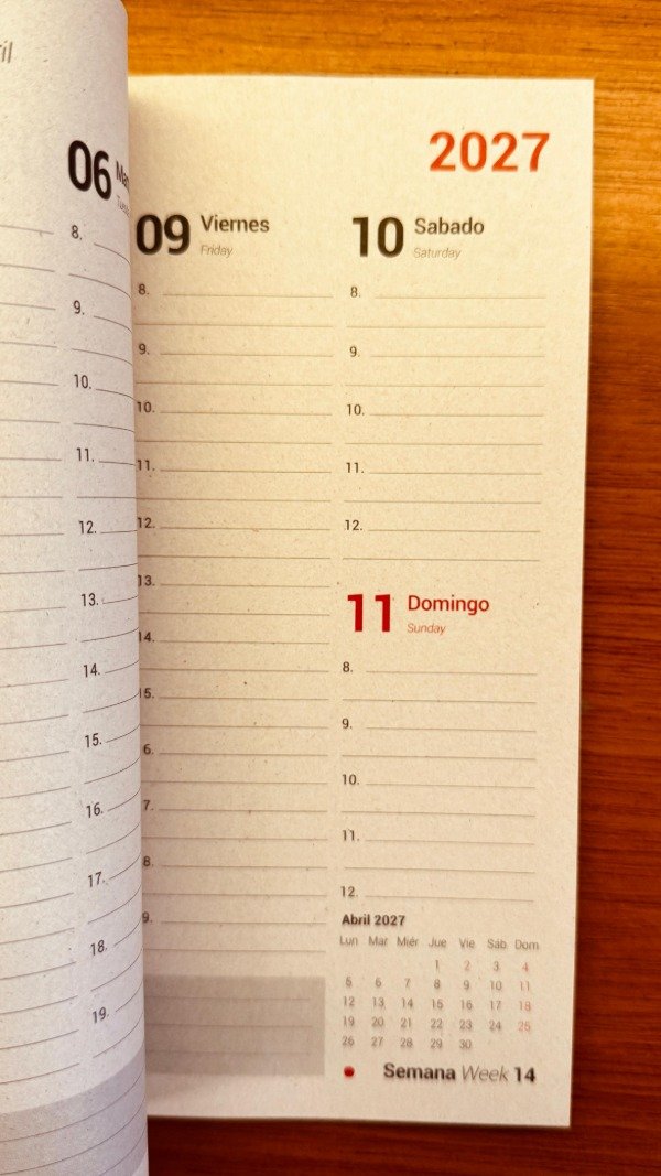Producto - INTERIOR AGENDA SEMANAL A5 - 1