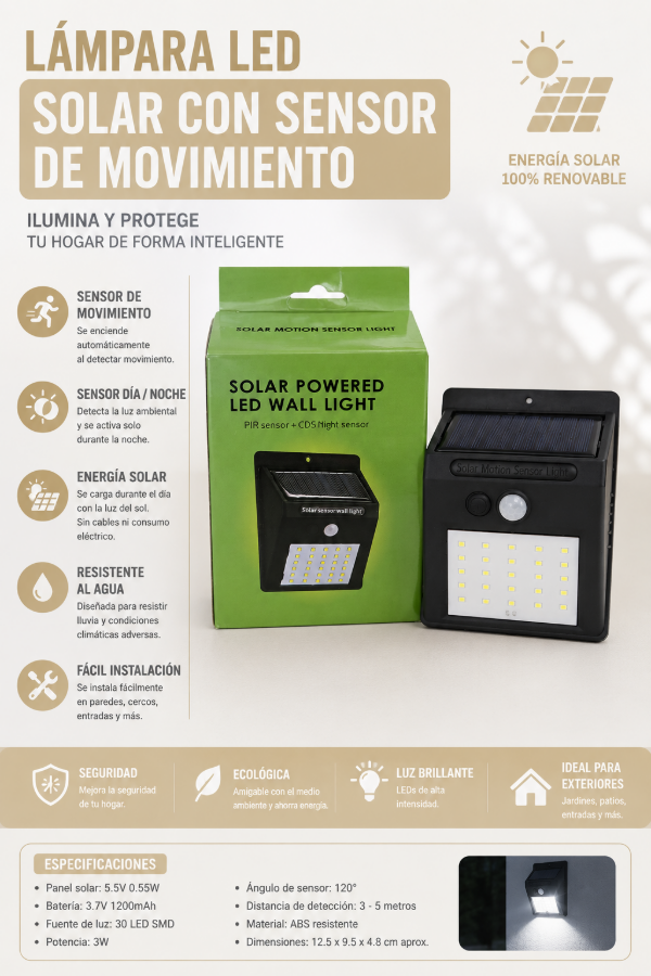 Producto - Reflector solar con sensor