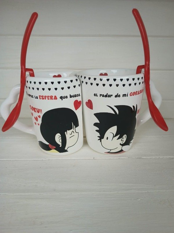 Producto - JUEGO DE TAZAS CORAZÓN DE GOKU Y MILK