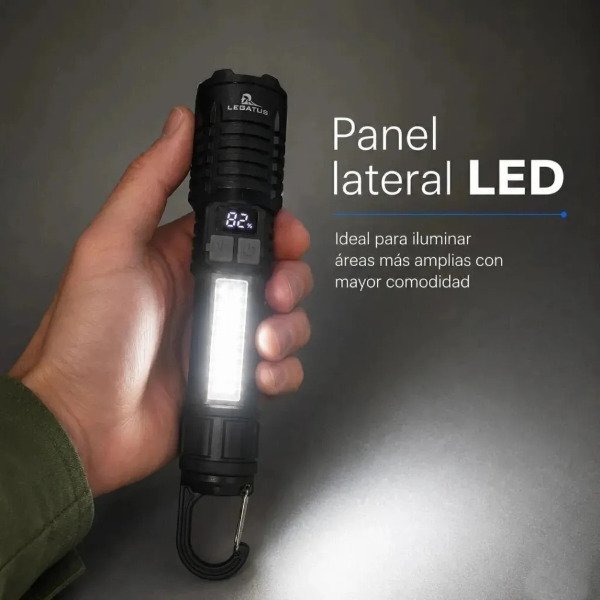Producto - Linterna Mano Tactica Led P50 Legatus Recargable Display Carga - 6