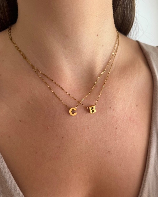 Producto - Cadena Letras Acero Dorado
