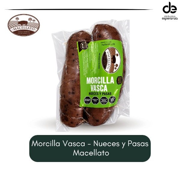 Producto - Morcilla Vasca pasas/nueces Macellato x 2 A/V (precio x kg)