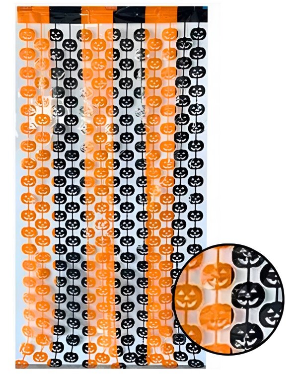 Producto - Cortina calabazas doble color Halloween