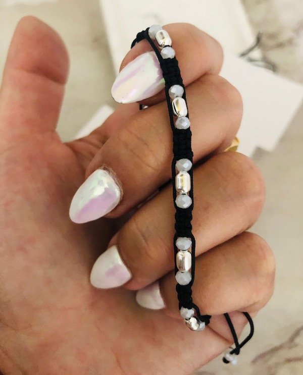 Producto - Tobillera Bali Black + semillas Plata 925