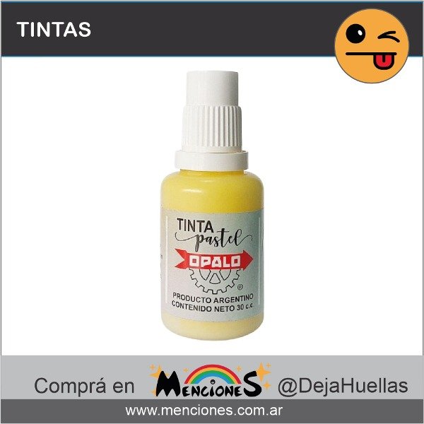 Producto - Tinta Pastel AMARRILLO Ópalo para papeles, cartón, cartulinas, madera, 30cc