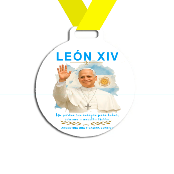 Producto - Medalla Plastica Personalizada visita Papa León XIV #20 - 12