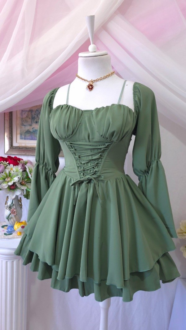 Producto - Vestido Coquette Samantha Verde! IMPORTADO NUEVO - 0